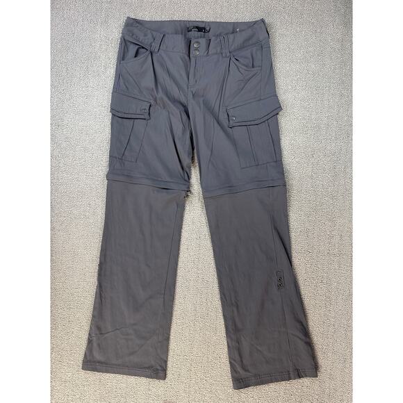 Prana Sage Convertible Pants 3 in 1 Capri Shorts Ripstop Gray Outdoors Sz 8 - Picture 1 of 14